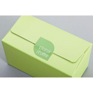ETIQUETTES CADEAUX ADHÉSIVES "PLAISIR D'OFFRIR" FOND VERT 30X30MM PAR 500