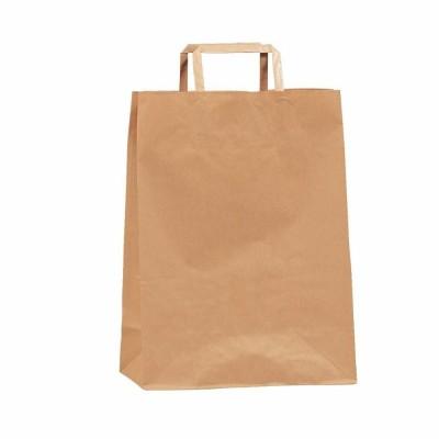 SAC KRAFT POIGNÉES PLATES BRUN 18*8*24CM - PAR 50