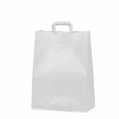 SAC KRAFT POIGNÉES PLATES BLANC L22 X P10 X H29 CM PAR 50