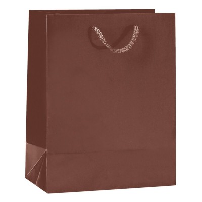 SAC LUXE PELLICULÉ CHOCOLAT L18XP10XH23CM - PAR 12