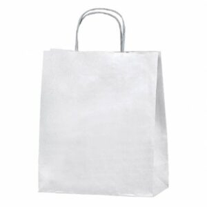 SAC KRAFT PT POIGNÉES TORSADÉES BLANC 35X36+14CM - PAR 50