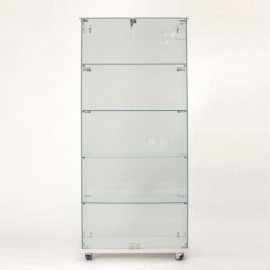 VITRINE L80XP40X180CM - 4 TABLETTES/SERRURE/PORTE BATTANTE