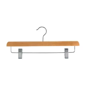 CINTRE À PINCES BOIS NATUREL L35CM - PAR 6